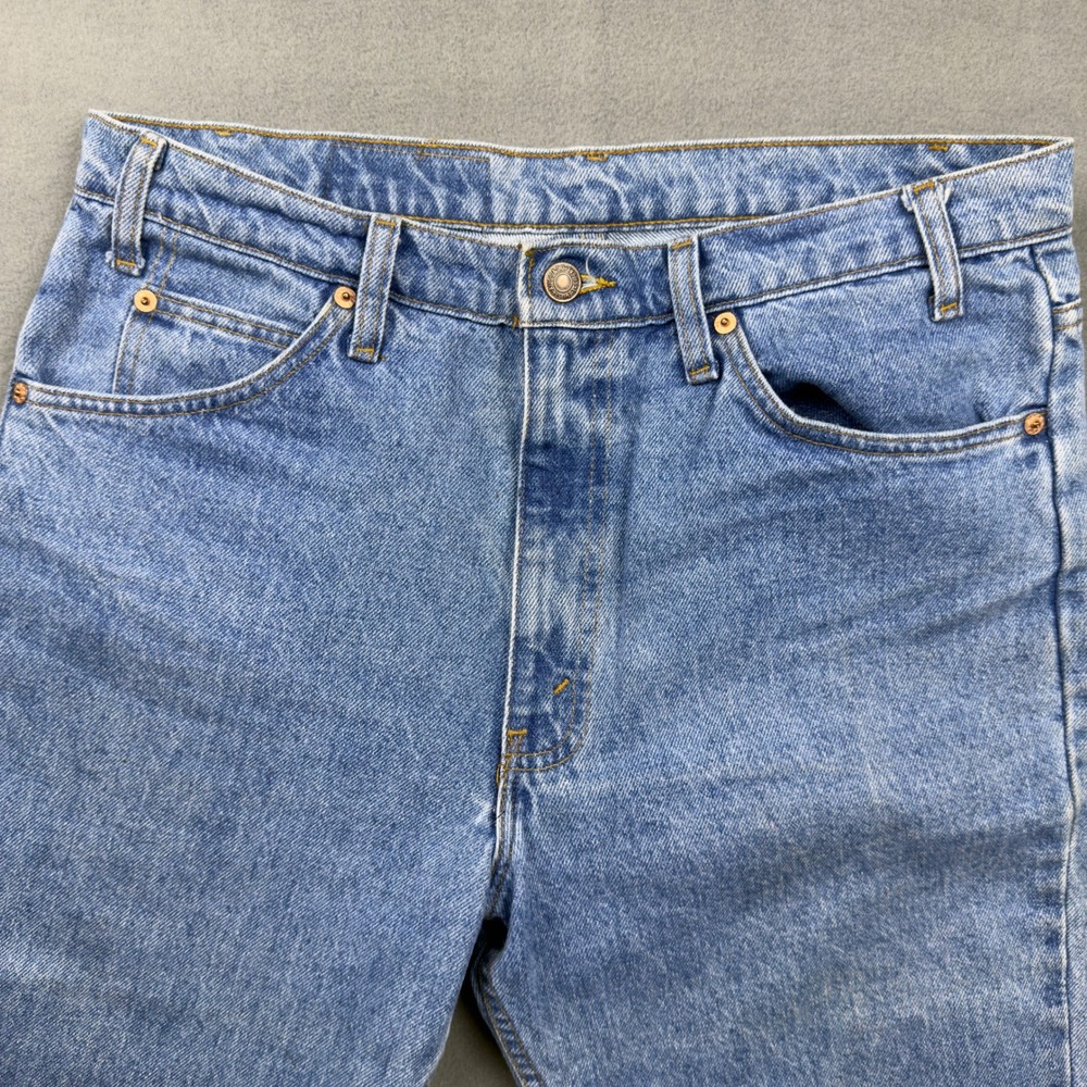 Vintage Levis 509 Orange Tab Mens 34x34 Light Wash Straight Leg Made in USA - Picture 3 of 11